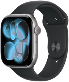 Apple Watch Series 11 GPS 46mm Caja Aluminio Gris Espacial Correa Deportiva Negra S/M