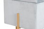 DKD Home Decor Reposapies Gris Dorado Metal Poliester 45 x 45 x 45 cm