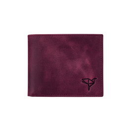 Zoozie Bags Delhi Cartera de Hombre Piel Auténtica Rojo Claret 11x2x9 cm