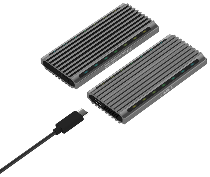 Aisens Caja Externa M.2 RGB Gaming ASM2-RGB011GR SATA/NVMe USB 3.2 Gen 2 Gris Aisens Caja Externa M.2 RGB Gaming ASM2-RGB011GR SATA/NVMe USB 3.2 Gen 2 Gris