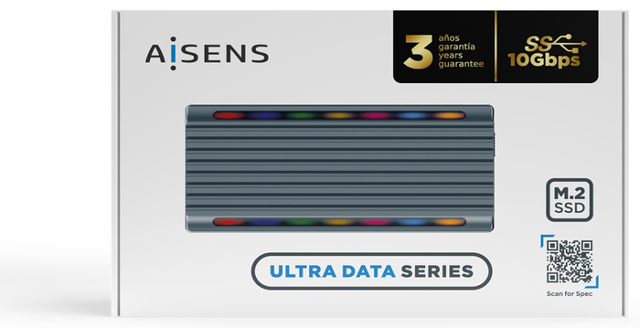 Aisens Caja Externa M.2 RGB Gaming ASM2-RGB011GR SATA/NVMe USB 3.2 Gen 2 Gris Aisens Caja Externa M.2 RGB Gaming ASM2-RGB011GR SATA/NVMe USB 3.2 Gen 2 Gris