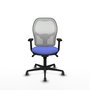 PIQUERAS Y CRESPO Silla de oficina Jorquera con mecanismo Sincro, Tela Azul y Malla Blanca