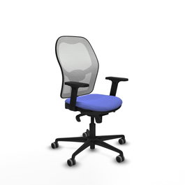 PIQUERAS Y CRESPO Silla de oficina Jorquera con mecanismo Sincro, Tela Azul y Malla Blanca
