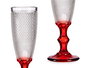 Vivalto Copa Cava Vidrio Dec Puntos Pie Rojo 18 CL 7 x 20 x 7 cm (Set de 36)
