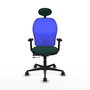 PIQUERAS Y CRESPO Silla de oficina Jorquera con mecanismo Sincro/Traslack, Verde botella y Azul