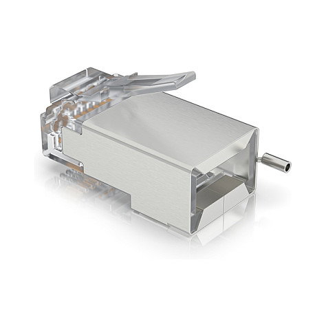 Ubiquiti UISP-Connector-SHD Conector RJ45 Macho, Plata, 100 Unidades