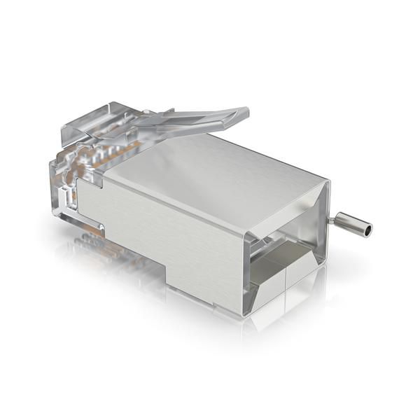 Ubiquiti UISP-Connector-SHD Conector RJ45 Macho, Plata, 100 Unidades