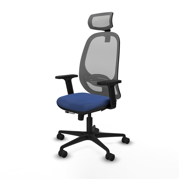 PIQUERAS Y CRESPO Silla de oficina Cilanco con mecanismo Sincro/Traslack Azul marino y Gris