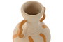 DKD Home Decor Jarrón de Porcelana con Asas Mostaza y Crema