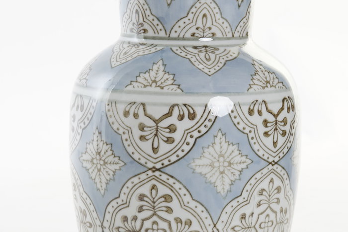 DKD Home Decor Jarrón de Porcelana Árabe Beige y Azul Colección Azima DKD Home Decor Jarrón de Porcelana Árabe Beige y Azul Colección Azima