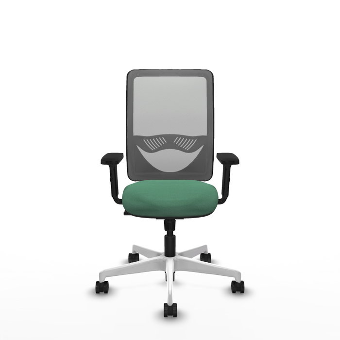 PIQUERAS Y CRESPO Silla de oficina Zulema con mecanismo Sincro, Verde esmeralda y Gris