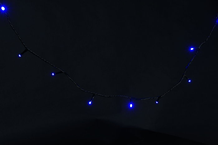 DKD Home Decor Guirnalda de luces LED Azul 100L 5mm IP44