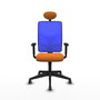 PIQUERAS Y CRESPO Silla de oficina Motilla con mecanismo Sincro, Naranja y Azul