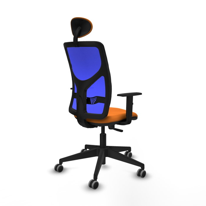 PIQUERAS Y CRESPO Silla de oficina Motilla con mecanismo Sincro, Naranja y Azul PIQUERAS Y CRESPO Silla de oficina Motilla con mecanismo Sincro, Naranja y Azul