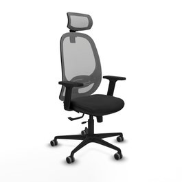 PIQUERAS Y CRESPO Silla de oficina Cilanco con mecanismo Sincro/Traslack, Negro/Gris