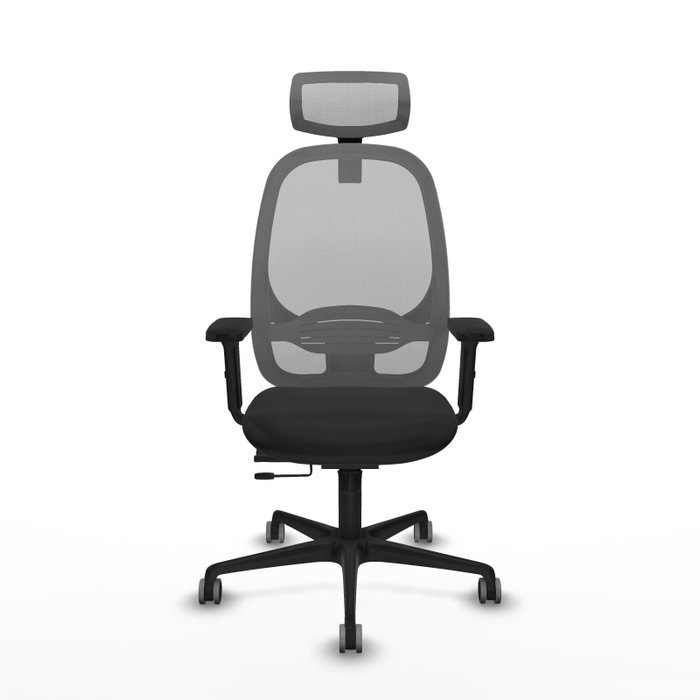 PIQUERAS Y CRESPO Silla de oficina Cilanco con mecanismo Sincro/Traslack, Negro/Gris