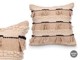 Giftdecor Cojín Lentejuelas Beige 45x45 cm (Set de 6)