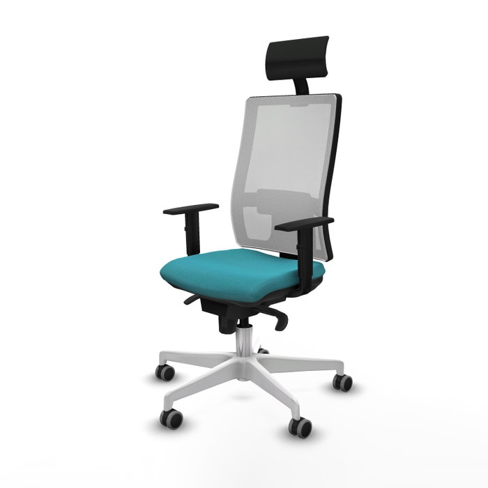 PIQUERAS Y CRESPO Silla de oficina Horna con mecanismo Sincro, Turquesa y Blanco PIQUERAS Y CRESPO Silla de oficina Horna con mecanismo Sincro, Turquesa y Blanco