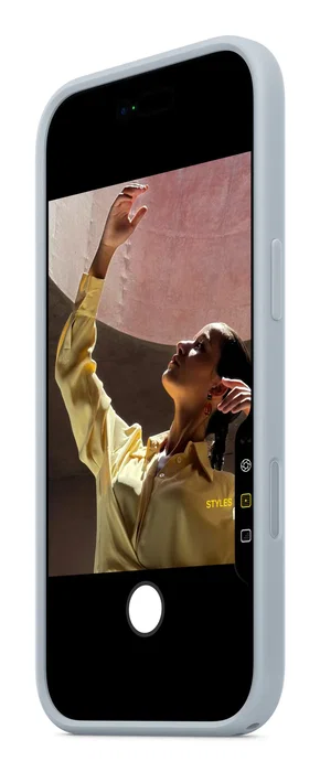 Apple MH024ZM/A - Funda Bumper Protectora para iPhone Air 6.5" - Policarbonato, Azul Claro, con Enganches para Correa Crossbody