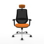 PIQUERAS Y CRESPO Silla de oficina Mardos con mecanismo Sincro, Naranja y Negro