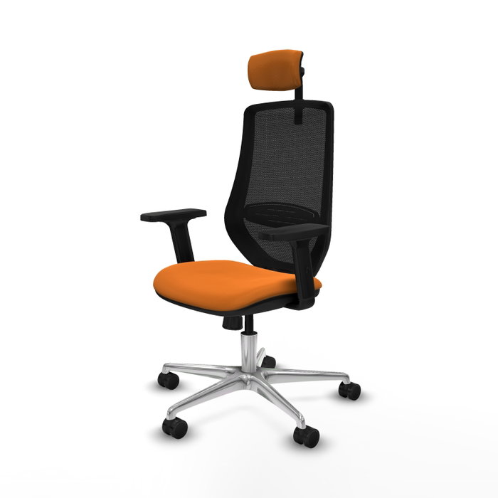 PIQUERAS Y CRESPO Silla de oficina Mardos con mecanismo Sincro, Naranja y Negro