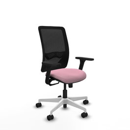 PIQUERAS Y CRESPO Silla de oficina Zulema con mecanismo Sincro, Rosa y Negro