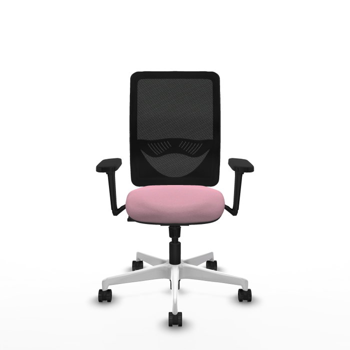 PIQUERAS Y CRESPO Silla de oficina Zulema con mecanismo Sincro, Rosa y Negro