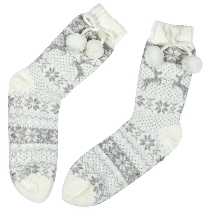 Sensly Par Calcetines con Pompones de Acrílico