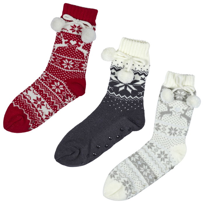 Sensly Par Calcetines con Pompones de Acrílico