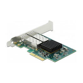 DeLOCK PCI Express x4 Tarjeta de Red Gigabit LAN con 2 Puertos SFP i82576 para PC, 1 Gbit/s