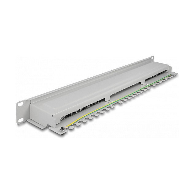 DeLOCK Patch Panel Cat.6A 16 puertos 1U 19″ gris DeLOCK Patch Panel Cat.6A 16 puertos 1U 19″ gris