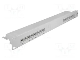 DeLOCK Patch Panel Cat.6A 16 puertos 1U 19″ gris