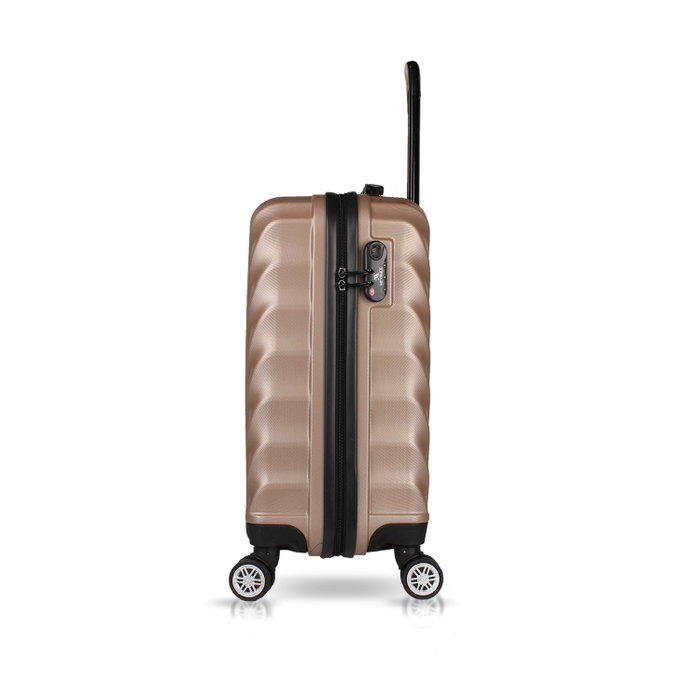 Zoozie Bags 6913 Maleta Dorada ABS con 4 Ruedas 360 y Cierre Codificado 58x34x24cm
