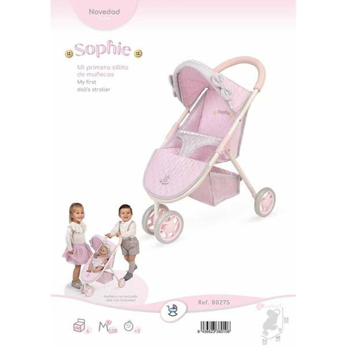 Decuevas Silla de muñeca 3 ruedas Sophie para muñecas de hasta 50 cm Decuevas Silla de muñeca 3 ruedas Sophie para muñecas de hasta 50 cm
