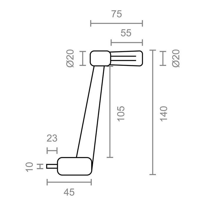 Micel Manilla para torno persiana PR27 40 kg Blanco Acero 140x75x20mm