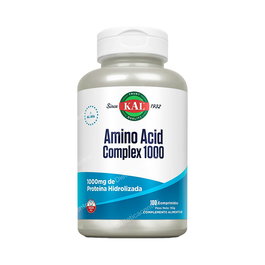 KAL Amino Acid Complex 100 Comprimidos - Fórmula de 1000 mg de aminoácidos predigeridos, apto para vegetarianos