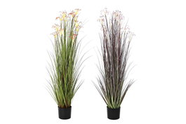 DKD Home Decor Lirio Araña Pack de 2 Plantas en PVC y Metal 45x45x140 cm