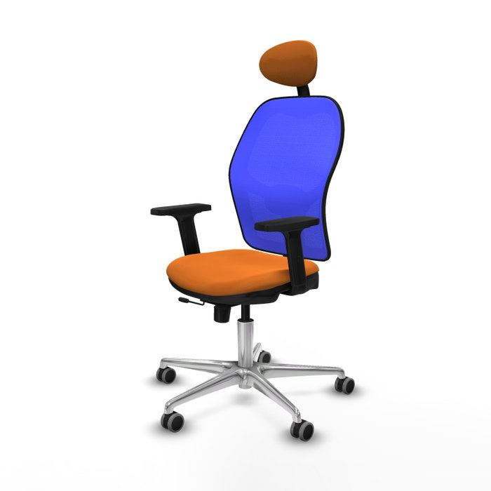 PIQUERAS Y CRESPO Silla de oficina Jorquera Sincro/Traslack Naranja y Azul