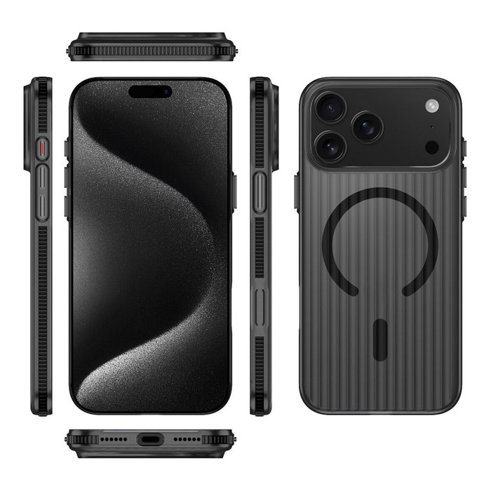 4smarts Funda Design Case Aero para iPhone 17 Pro Max Negro Transparente 541642