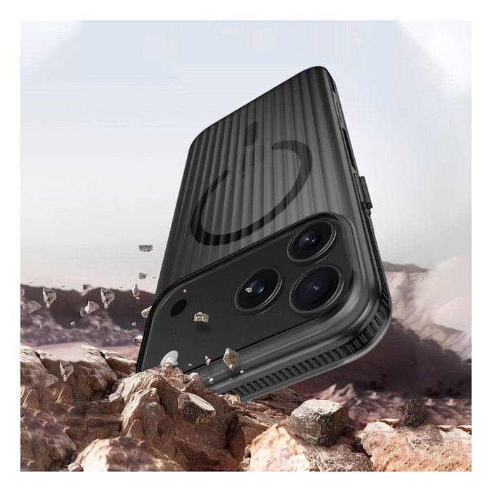 4smarts Funda Design Case Aero para iPhone 17 Pro Max Negro Transparente 541642