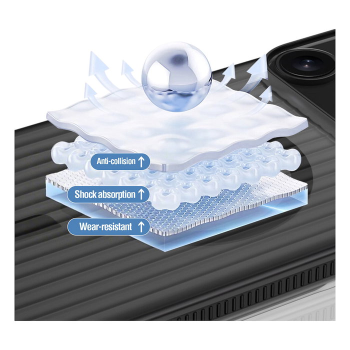 4smarts Funda Design Case Aero para iPhone 17 Pro Max Negro Transparente 541642