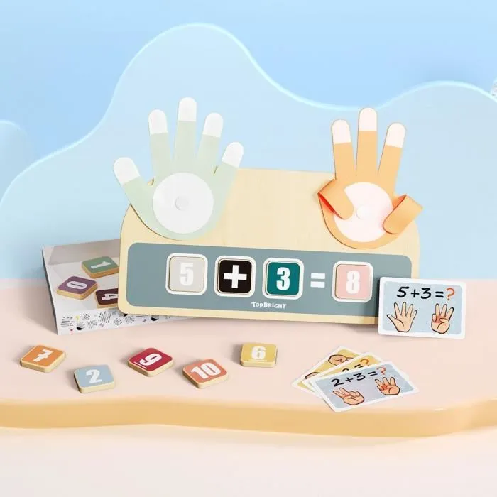 Top Bright TOP4260771791149 Calculadora de Dedos Manos de Fieltro para Suma y Resta con Tiras de Velcro