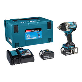 Makita DTW701RTJ Llave de Impacto 18V 1/2'' a Batería Sin Escobillas, Portabrocas Rápido, hasta 700Nm, 4 Velocidades, Negro/Azul