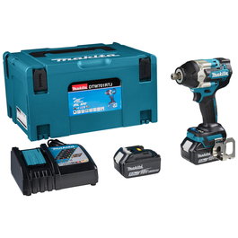 Makita DTW701RTJ Llave de Impacto 18V 1/2'' a Batería Sin Escobillas, Portabrocas Rápido, hasta 700Nm, 4 Velocidades, Negro/Azul