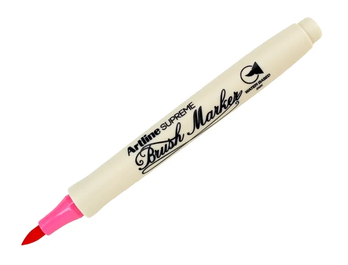 Artline Rotulador Supreme Brush EPFS Punta Pincel Base Agua Rosa Trazo Fino