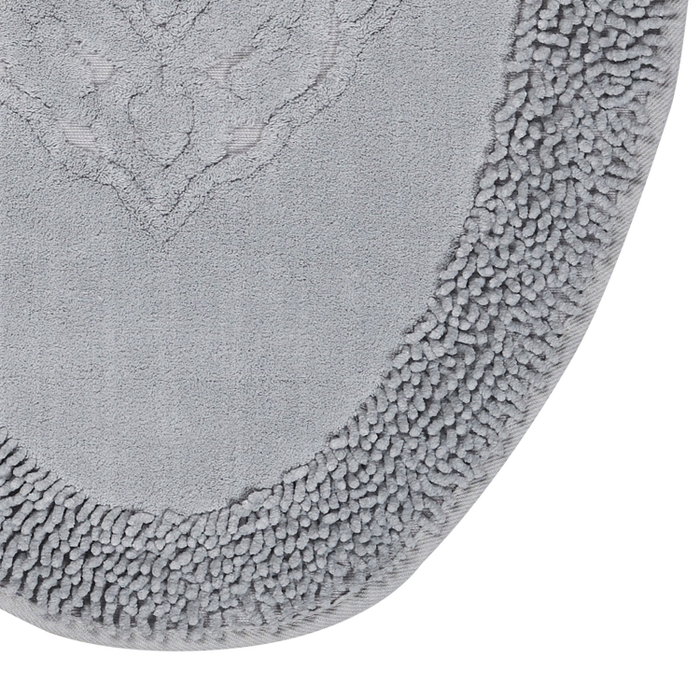 Mijölnir Juego de Alfombrillas de Baño 000418, Algodón 100%, Gris, 50x60cm y 60x100cm