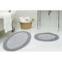 Mijölnir Juego de Alfombrillas de Baño 000418, Algodón 100%, Gris, 50x60cm y 60x100cm