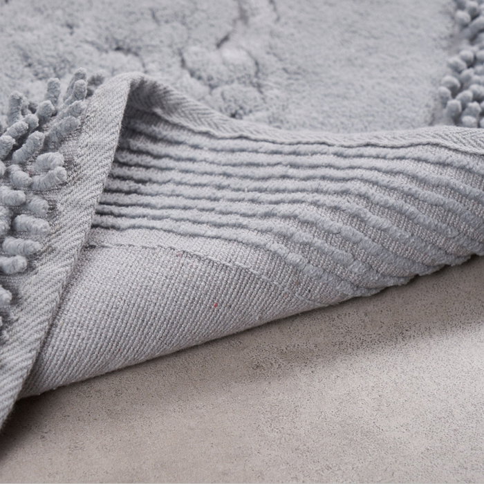 Mijölnir Juego de Alfombrillas de Baño 000418, Algodón 100%, Gris, 50x60cm y 60x100cm
