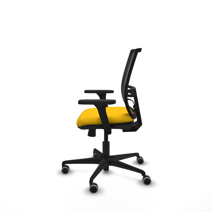 PIQUERAS Y CRESPO Silla de oficina Yunquera con mecanismo Sincro/Traslack, Amarillo y Negro