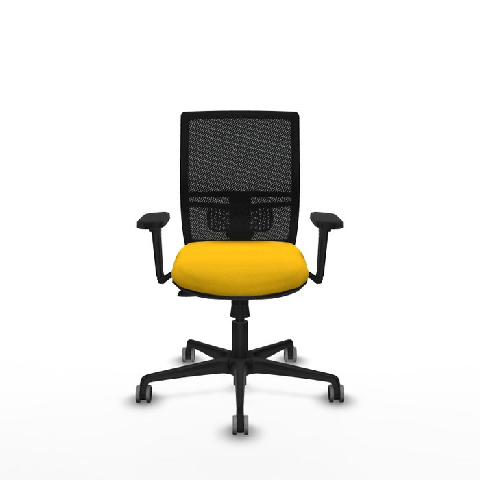 PIQUERAS Y CRESPO Silla de oficina Yunquera con mecanismo Sincro/Traslack, Amarillo y Negro
